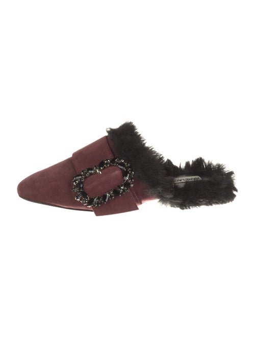 Karl Lagerfeld Suede Crystal Embellishments Mules