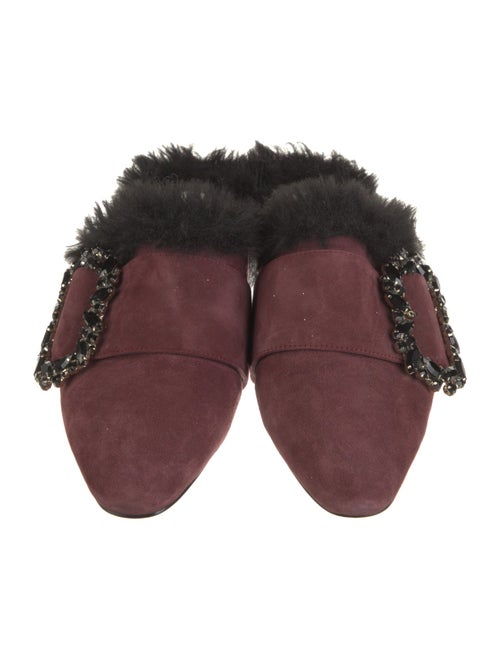 Karl Lagerfeld Suede Crystal Embellishments Mules