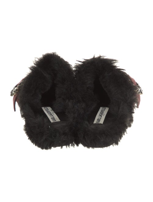 Karl Lagerfeld Suede Crystal Embellishments Mules