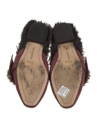 Karl Lagerfeld Suede Crystal Embellishments Mules