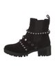 Karl Lagerfeld Velvet Studded Accents Combat Boots