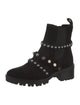 Karl Lagerfeld Velvet Studded Accents Combat Boots