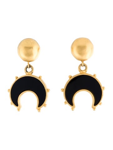 Karl Lagerfeld Drop Vintage Resin Crescent Moon Clip-On Earrings