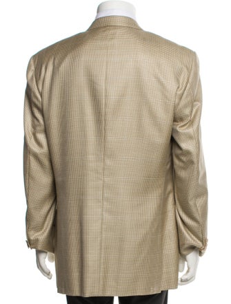 Karl Lagerfeld Silk Houndstooth Print Blazer