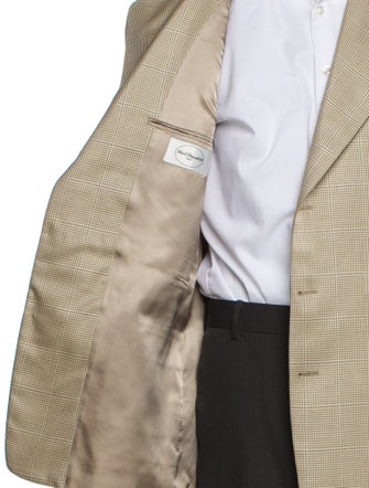 Karl Lagerfeld Silk Houndstooth Print Blazer