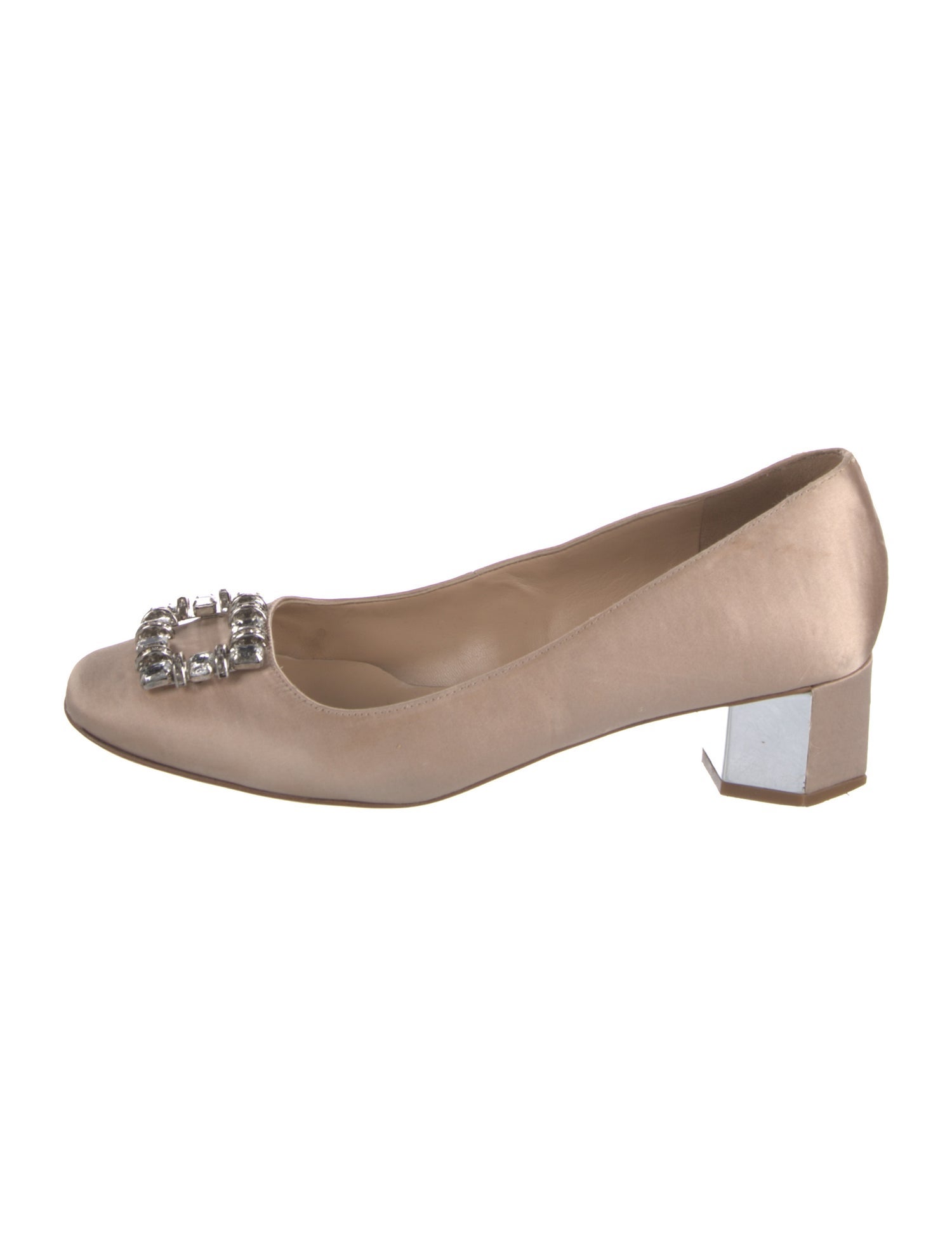 Karl Lagerfeld Satin Crystal Embellishments Pumps