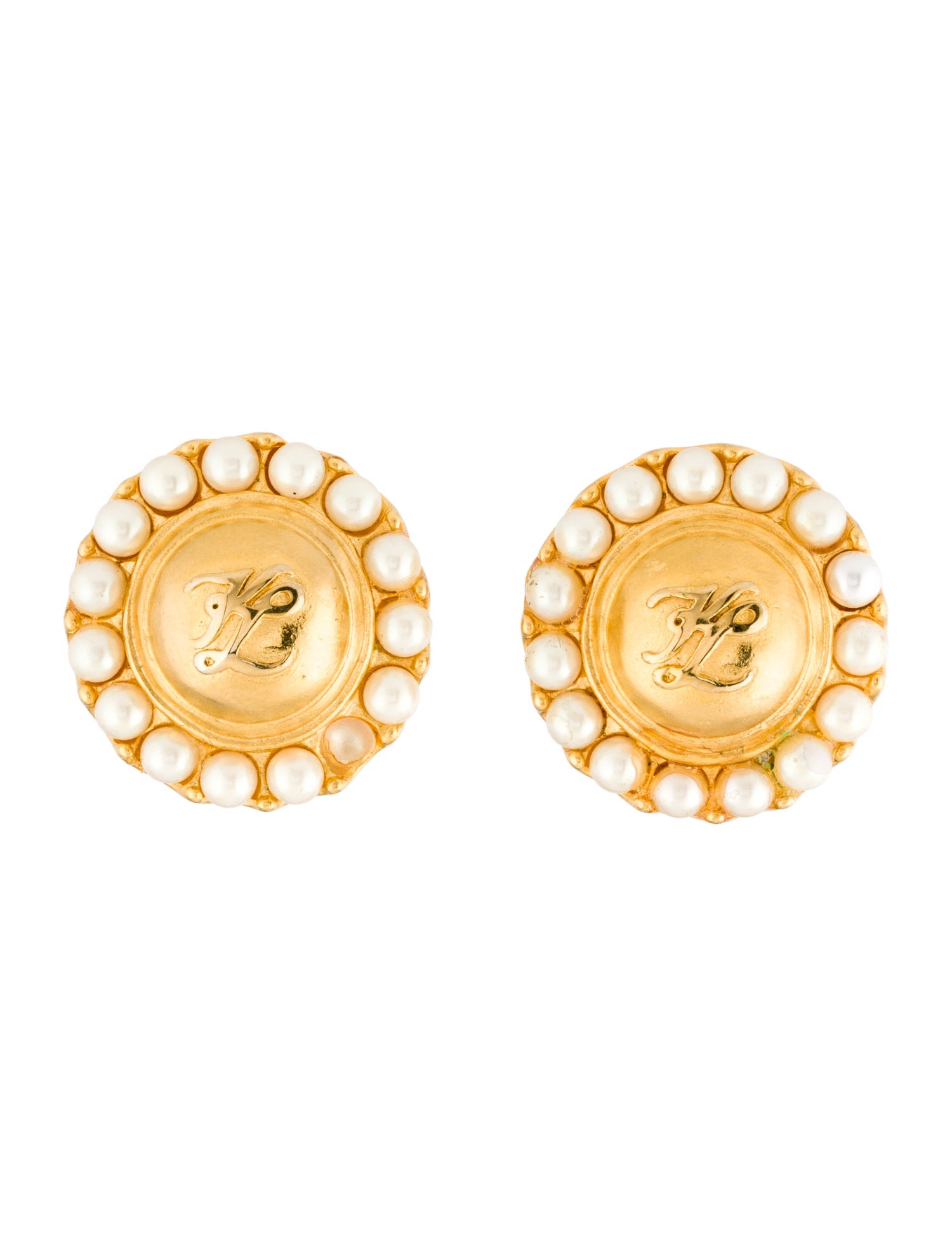 Karl Lagerfeld Faux Pearl Clip-On Earrings