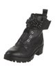 Karl Lagerfeld Leather Crystal Embellishments Combat Boots