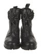 Karl Lagerfeld Leather Crystal Embellishments Combat Boots