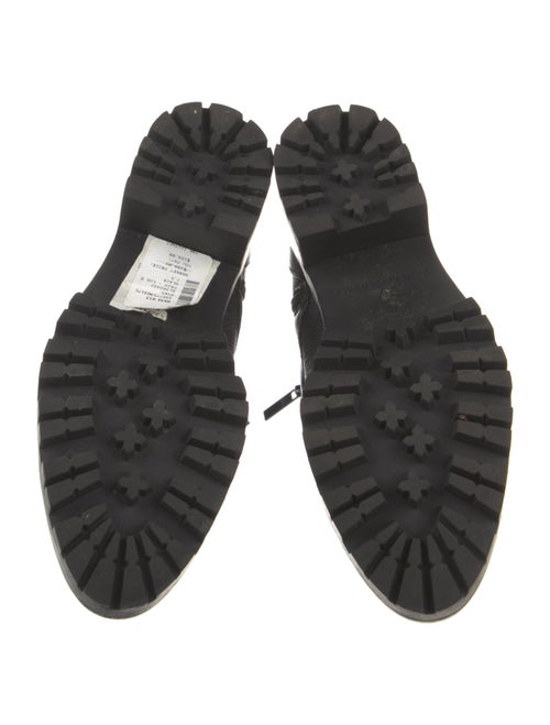 Karl Lagerfeld Leather Crystal Embellishments Combat Boots