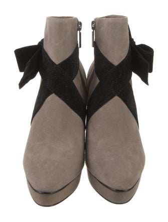 Karl Lagerfeld Suede Bow Accents Boots
