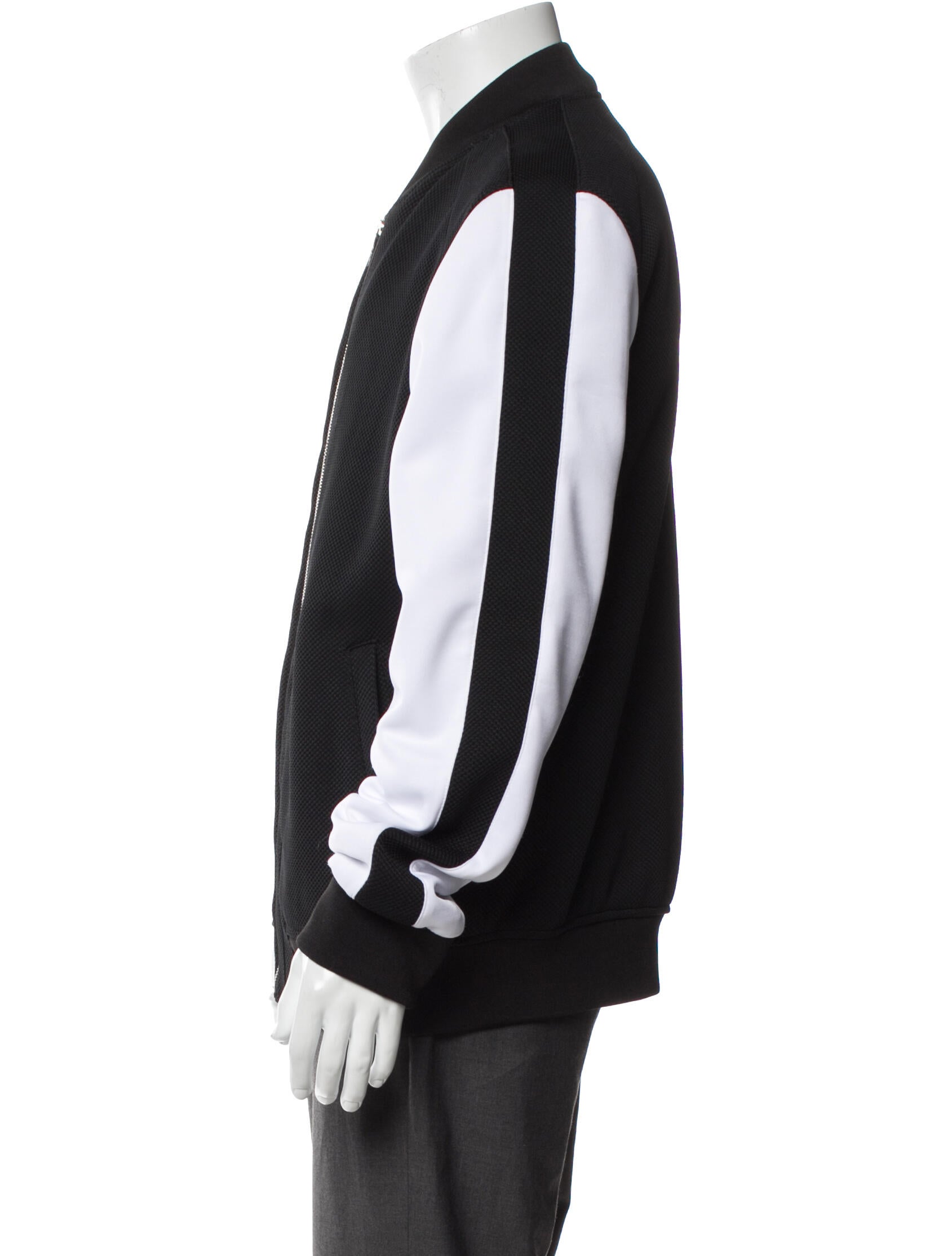 Karl Lagerfeld Vintage Colorblock Pattern Bomber Jacket