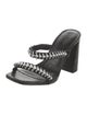 Karl Lagerfeld Leather Crystal Embellishments Slides