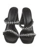 Karl Lagerfeld Leather Crystal Embellishments Slides