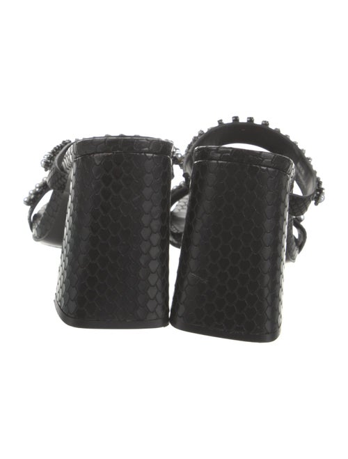 Karl Lagerfeld Leather Crystal Embellishments Slides