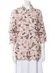 Karl Lagerfeld Printed Three-Quarter Sleeve Button-Up Top