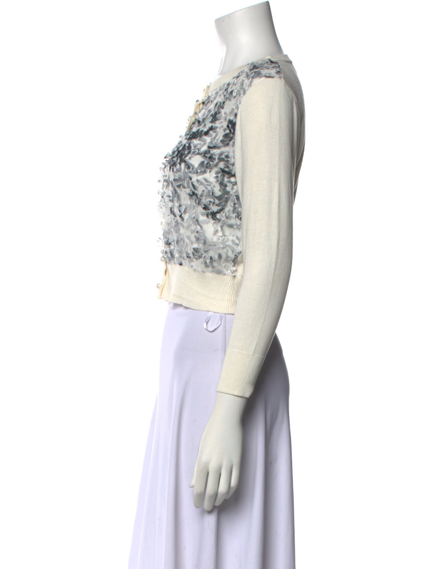 Karl Lagerfeld Floral Print Crew Neck Sweater