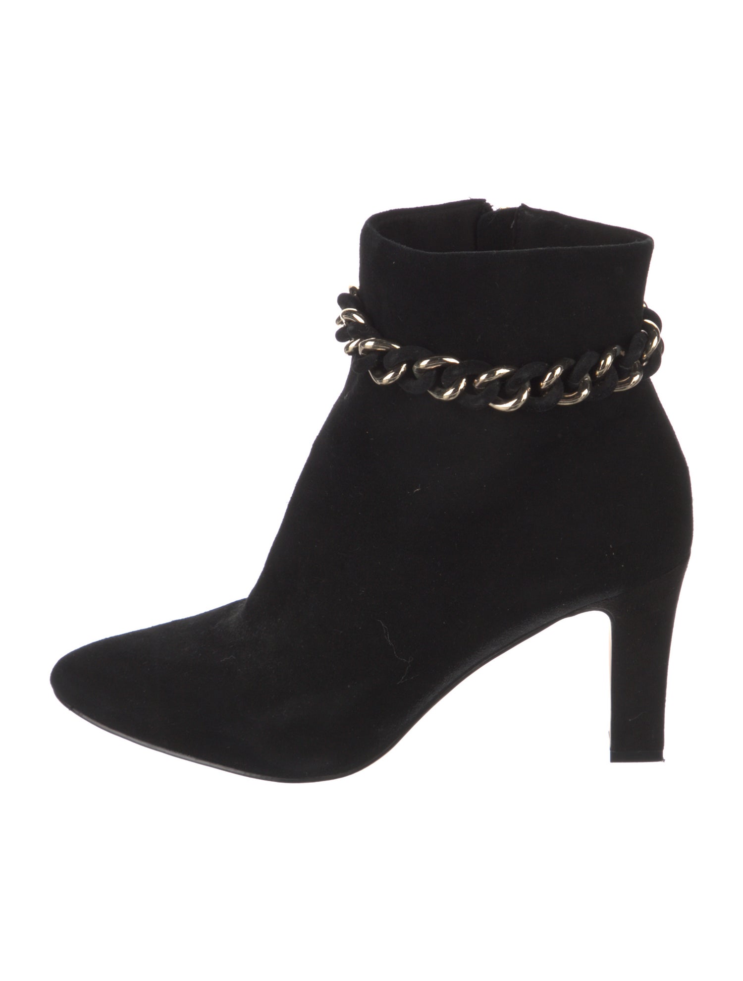Karl Lagerfeld Suede Chain-Link Accents Boots