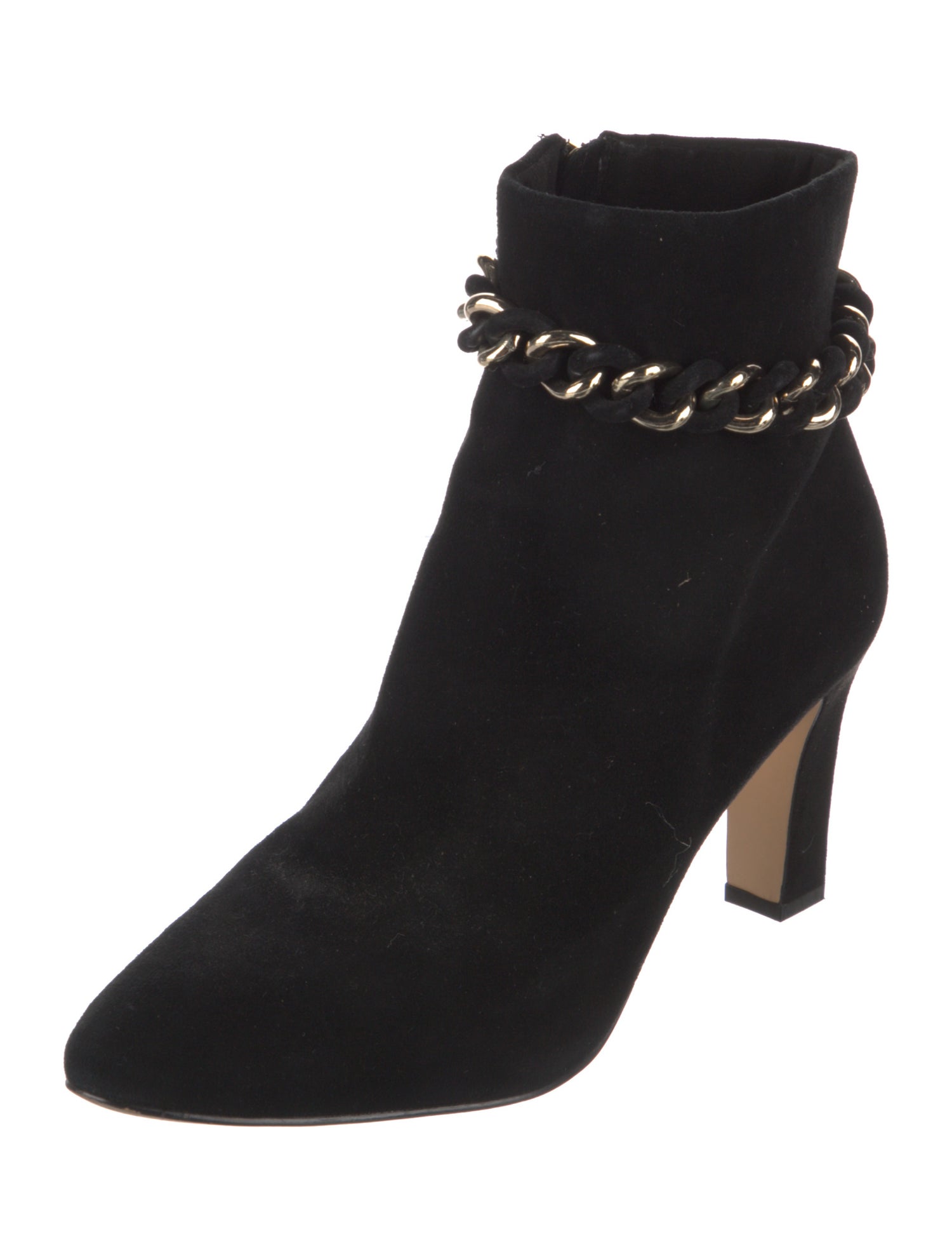 Karl Lagerfeld Suede Chain-Link Accents Boots