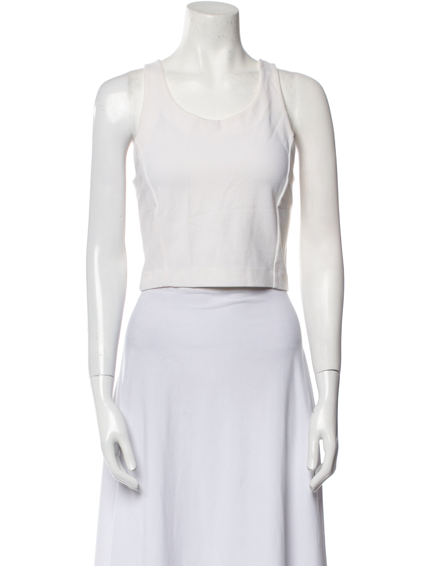 Karl Lagerfeld Scoop Neck Sleeveless Crop Top
