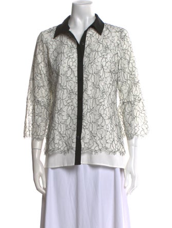 Karl Lagerfeld Lace Lace Pattern Button-Up Top