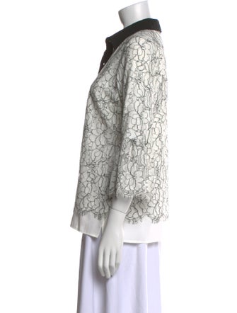 Karl Lagerfeld Lace Lace Pattern Button-Up Top