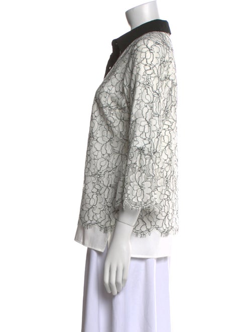 Karl Lagerfeld Lace Lace Pattern Button-Up Top