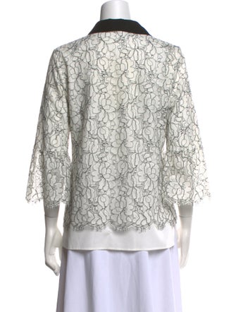 Karl Lagerfeld Lace Lace Pattern Button-Up Top