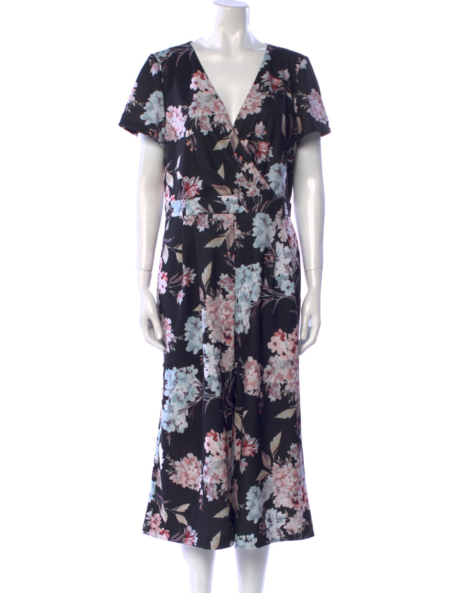 Karl Lagerfeld Silk Floral Print Jumpsuit