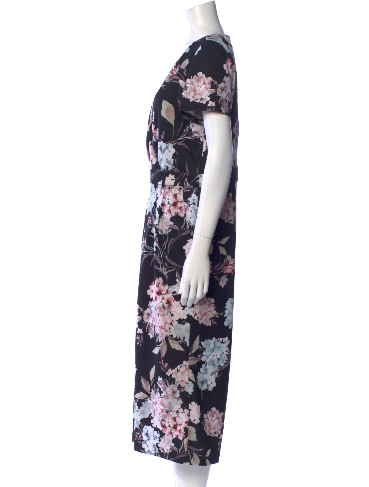 Karl Lagerfeld Silk Floral Print Jumpsuit