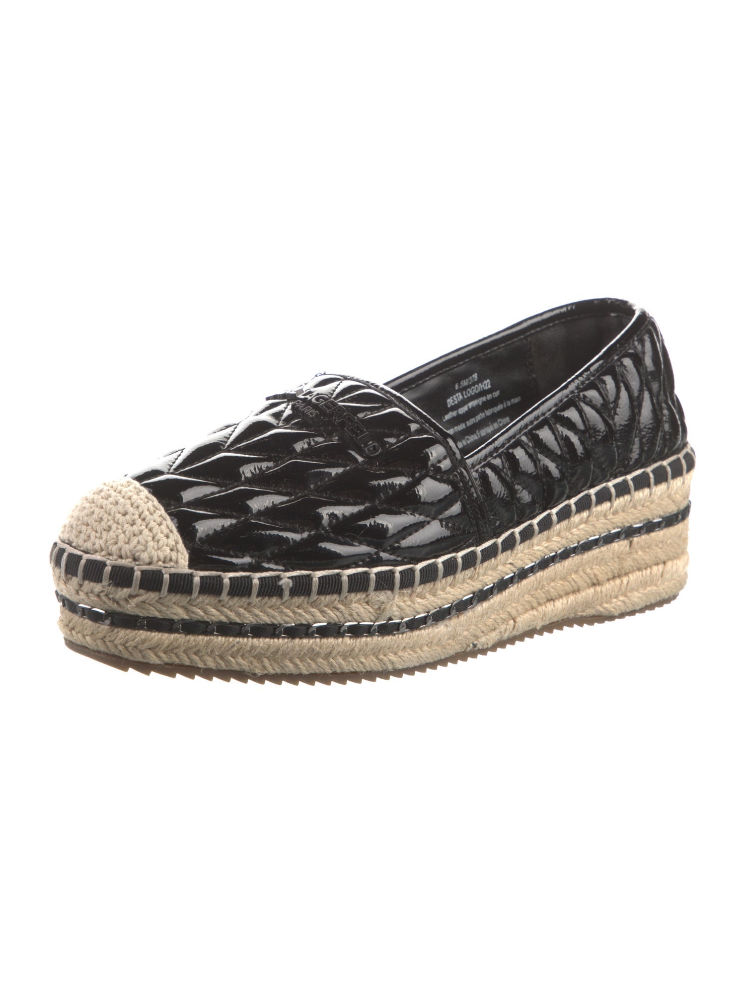 Karl Lagerfeld Patent Leather Espadrilles
