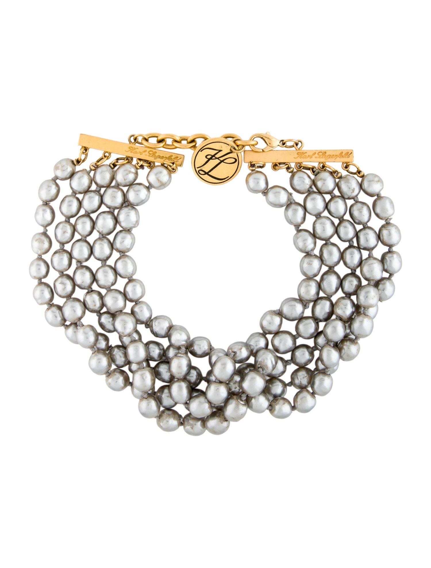 Karl Lagerfeld Multistrand Faux Pearl Choker Necklace
