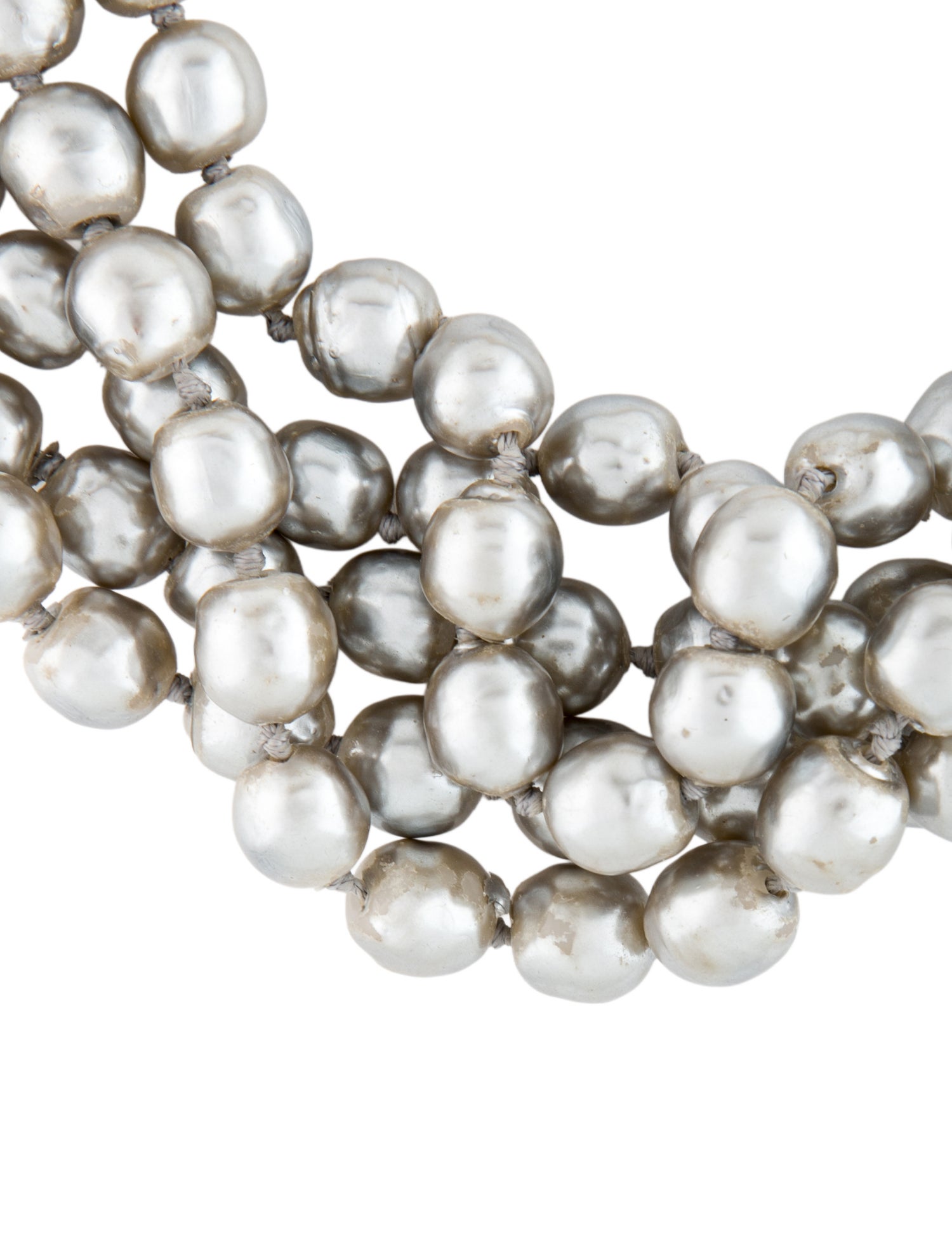 Karl Lagerfeld Multistrand Faux Pearl Choker Necklace
