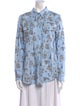 Karl Lagerfeld Printed Long Sleeve Button-Up Top