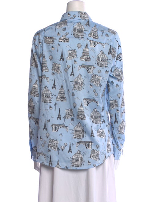 Karl Lagerfeld Printed Long Sleeve Button-Up Top