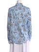 Karl Lagerfeld Printed Long Sleeve Button-Up Top
