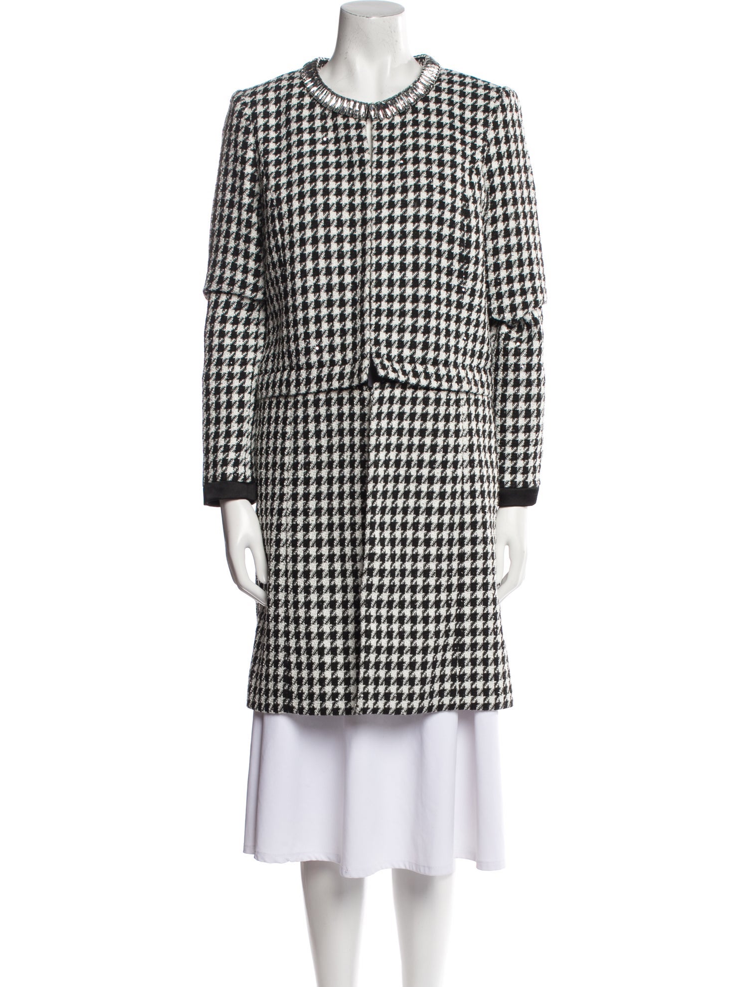 Karl Lagerfeld Houndstooth Print Coat