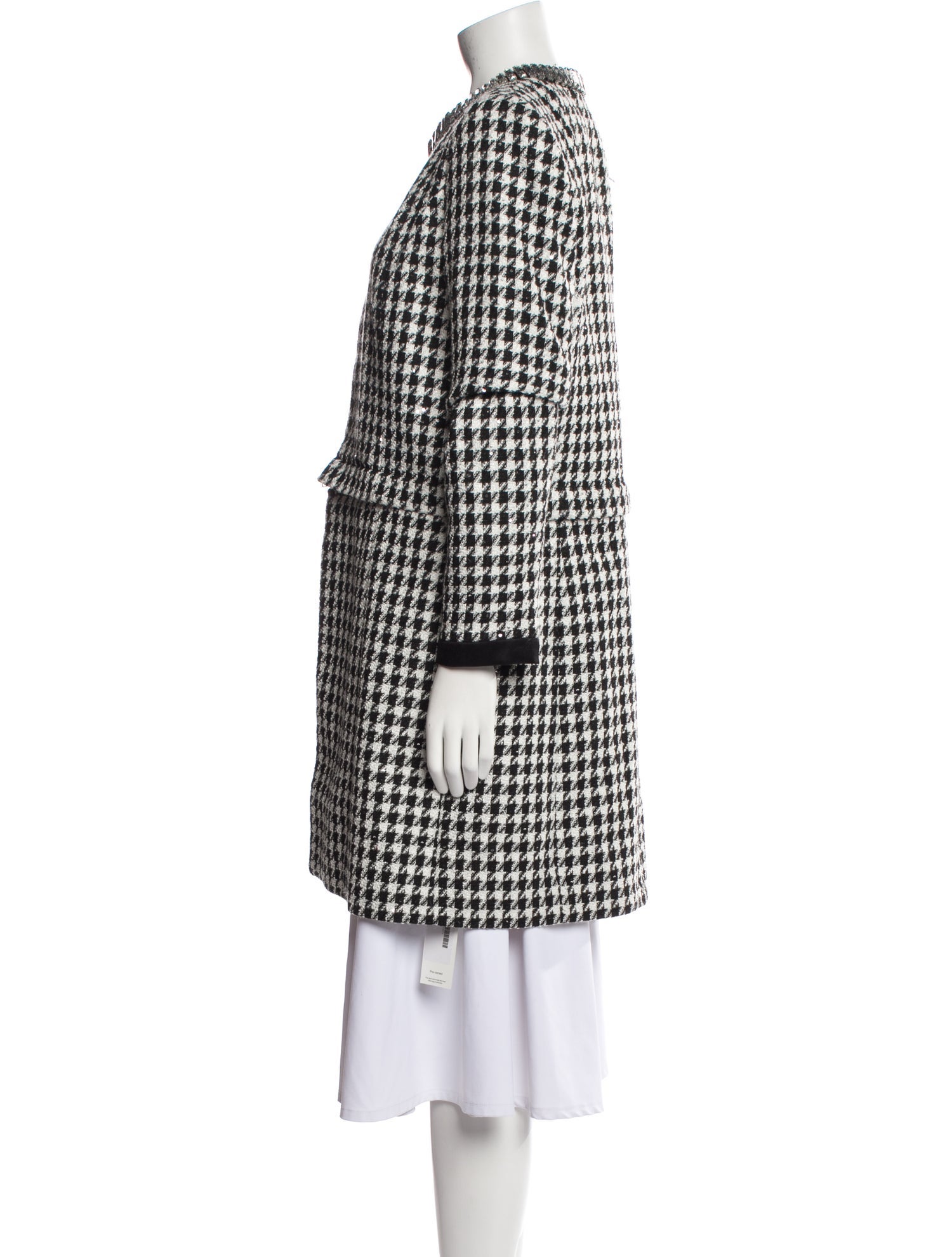 Karl Lagerfeld Houndstooth Print Coat