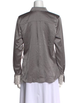 Karl Lagerfeld Long Sleeve Button-Up Top