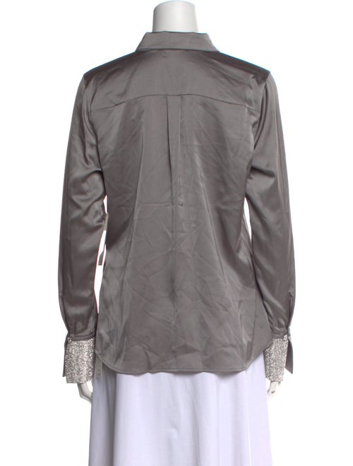 Karl Lagerfeld Long Sleeve Button-Up Top