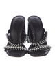 Karl Lagerfeld Leather Crystal Embellishments Slides