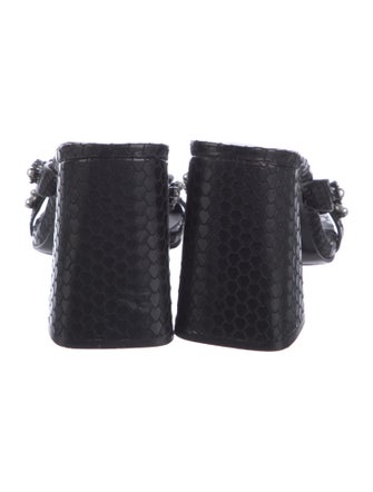 Karl Lagerfeld Leather Crystal Embellishments Slides