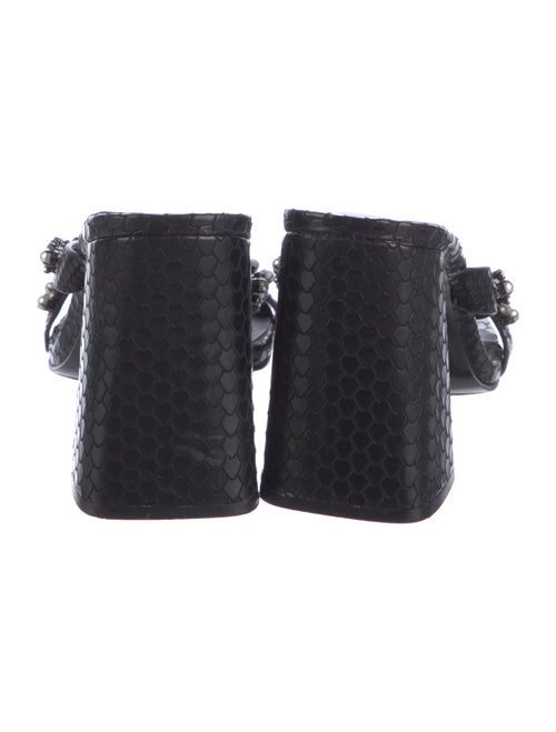 Karl Lagerfeld Leather Crystal Embellishments Slides