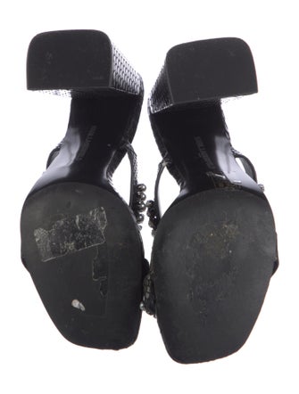 Karl Lagerfeld Leather Crystal Embellishments Slides