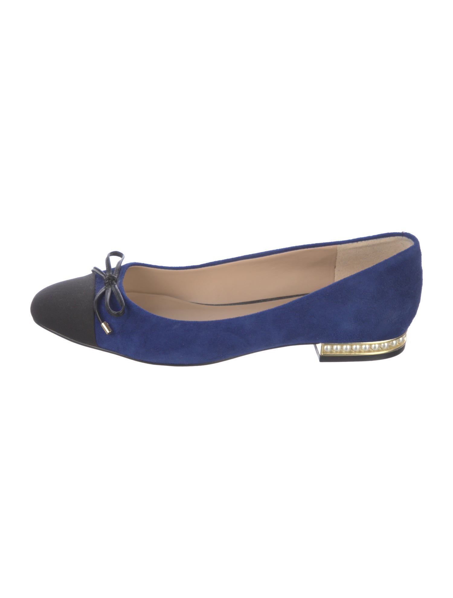 Karl Lagerfeld Suede Colorblock Pattern Ballet Flats