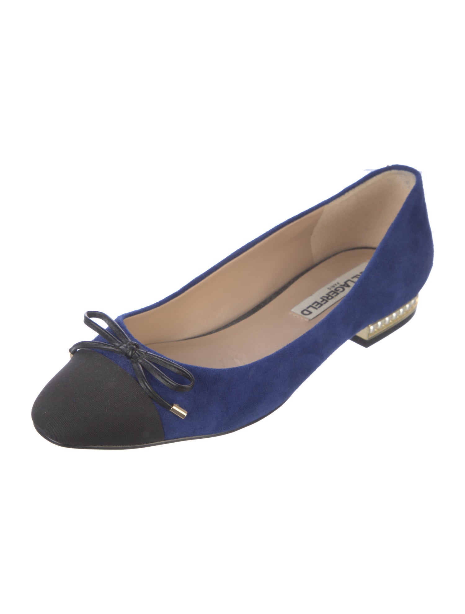 Karl Lagerfeld Suede Colorblock Pattern Ballet Flats