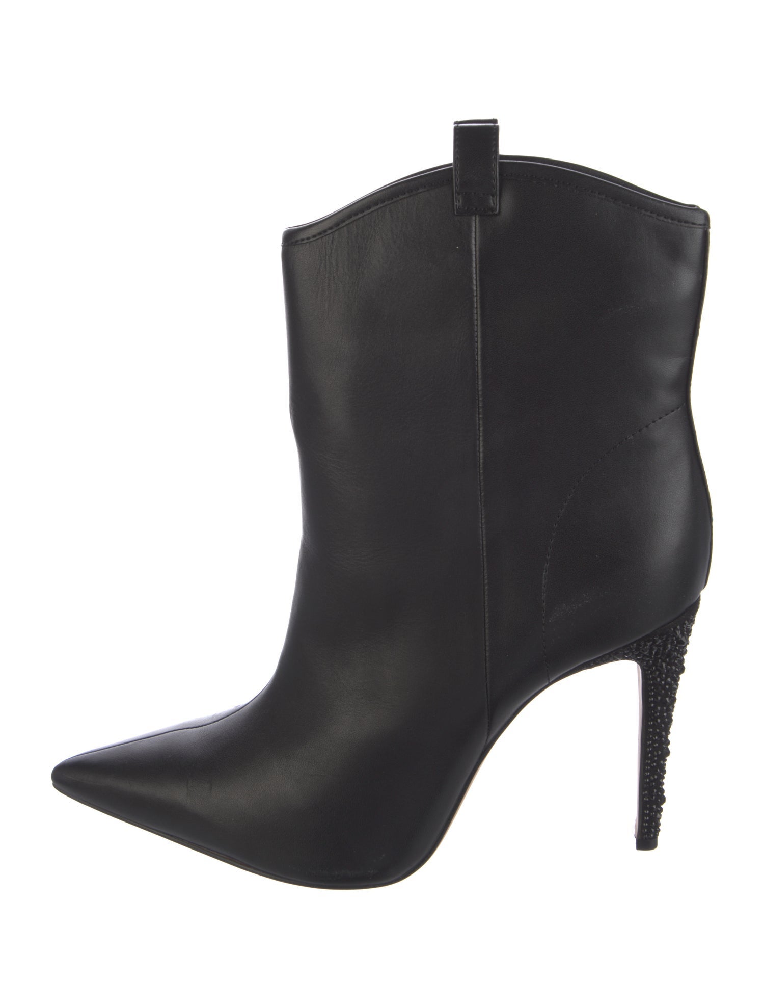 Karl Lagerfeld Leather Crystal Embellishments Boots