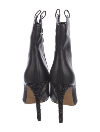 Karl Lagerfeld Leather Crystal Embellishments Boots