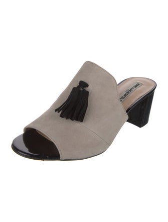 Karl Lagerfeld Suede Tassel Accents Slides