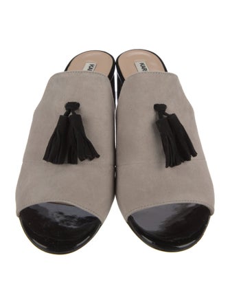 Karl Lagerfeld Suede Tassel Accents Slides